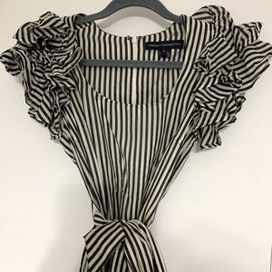 French Connection black/white stripe in size zero